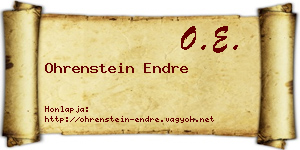 Ohrenstein Endre névjegykártya